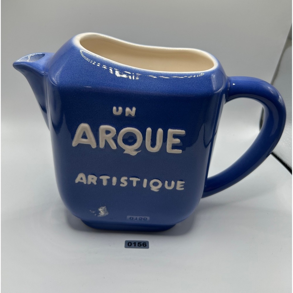 Restoration Hardware Un Arque Artistique Blue Ceramic‎ Pitcher Jug #156